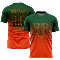 Maillot de football personnalisé orange vert sublimé