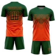 Maillot de football personnalisé orange vert sublimé Maillot de football personnalisé orange vert sublimé